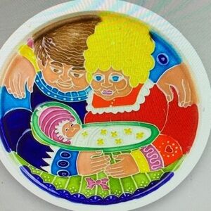 Creazioni Luciano Italy Family Relief Wall Plate‎ Mother Father Baby 1970s